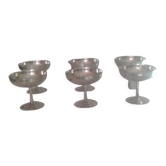 Set of 6 stainless steel ice cups fine feet