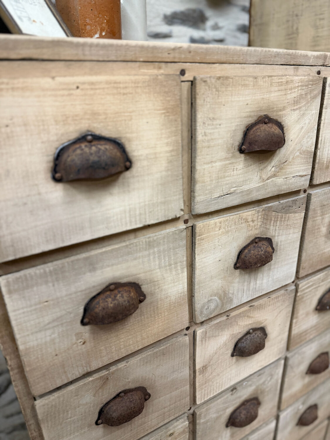 Magnificent wooden workshop cabinet.