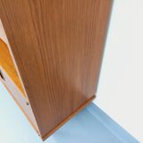 Vintage Scandinavian style secretary bookshelf storage furniture.