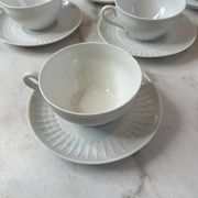 Set of 6 porcelain cups and saucers F. Chauvigny