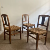 Suite de 6 chaises à corde milieu de siècle 1950