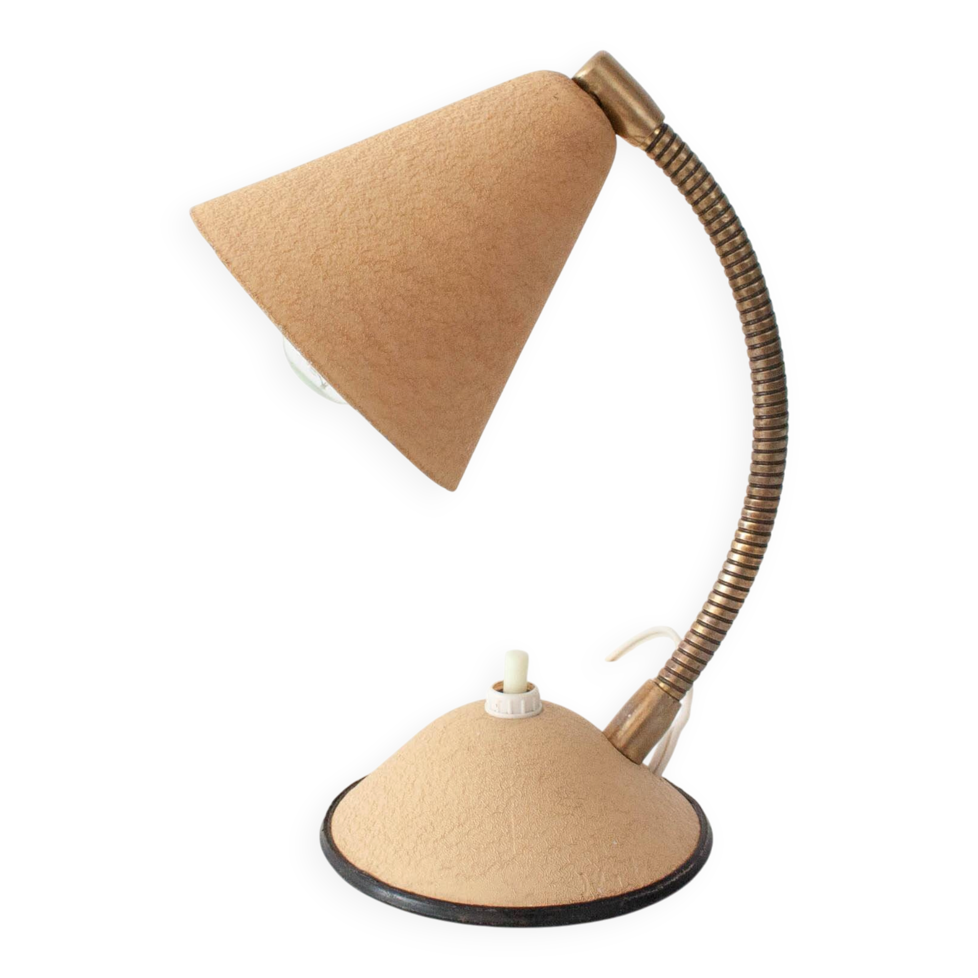 Vintage beige table lamp with gooseneck, Germany 1950s