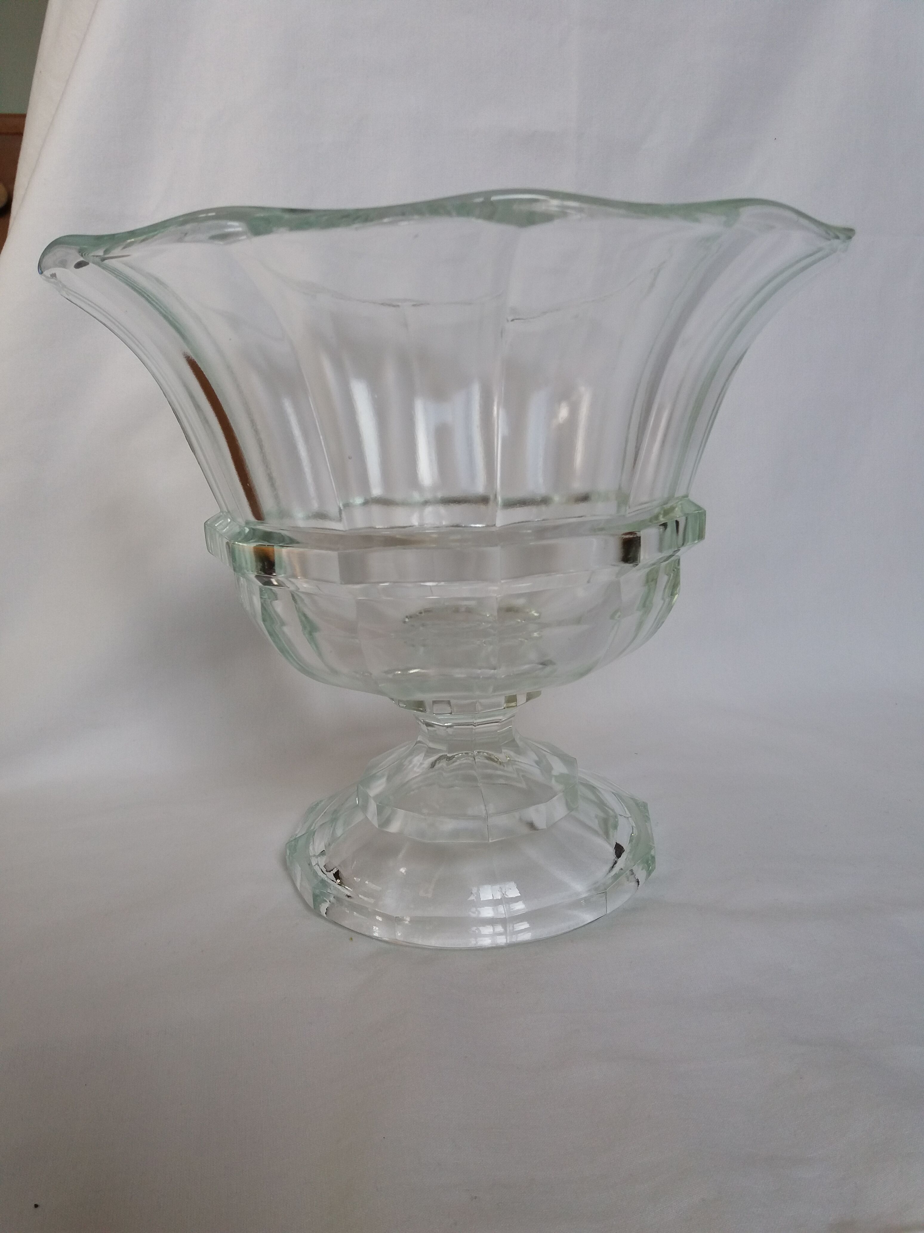 Cup on glass stand 22cm high