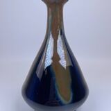 Fournier Demars vase in blue enameled ceramic