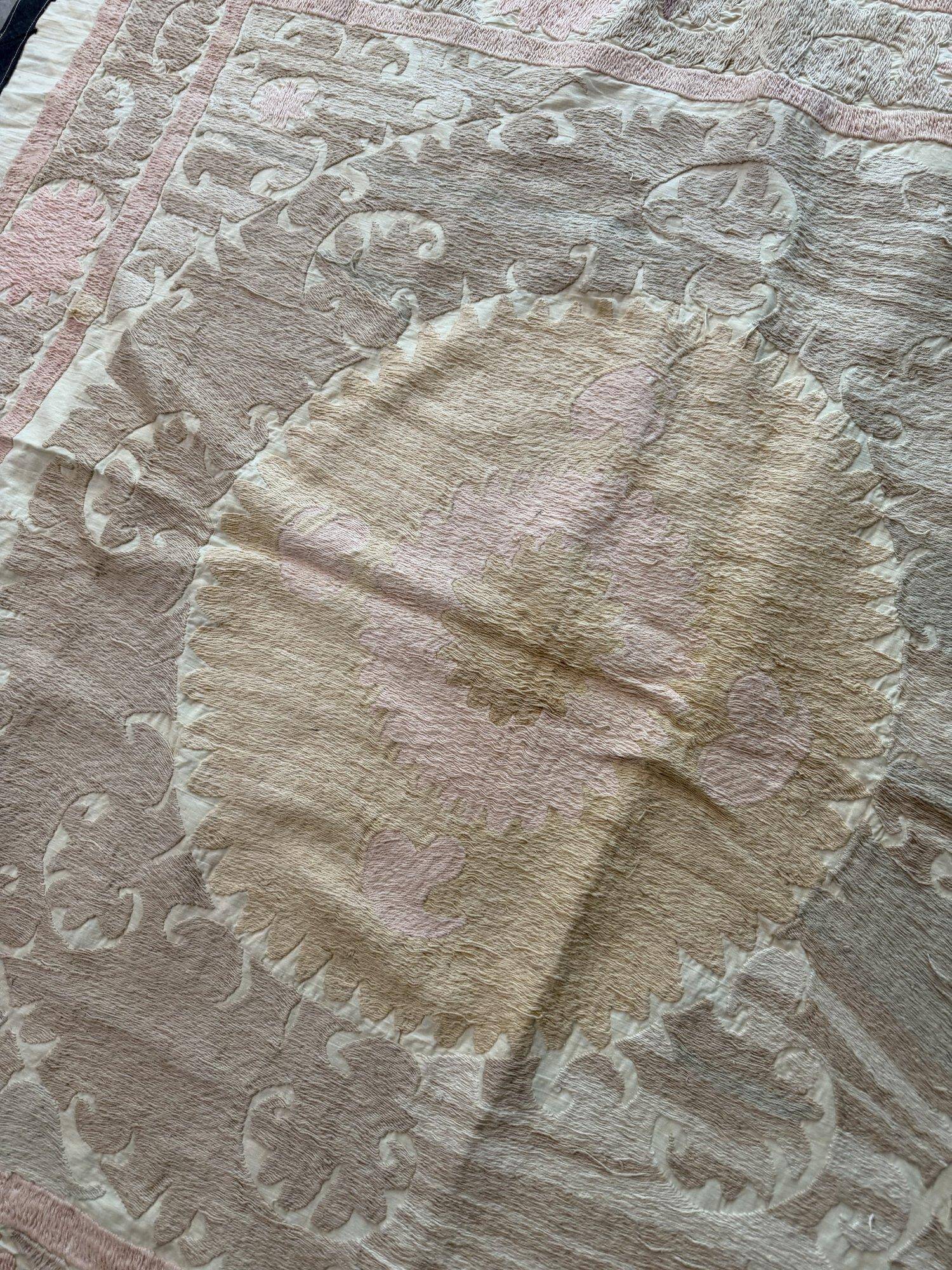 Vintage hand-embroidered tablecloth 135x138 cm