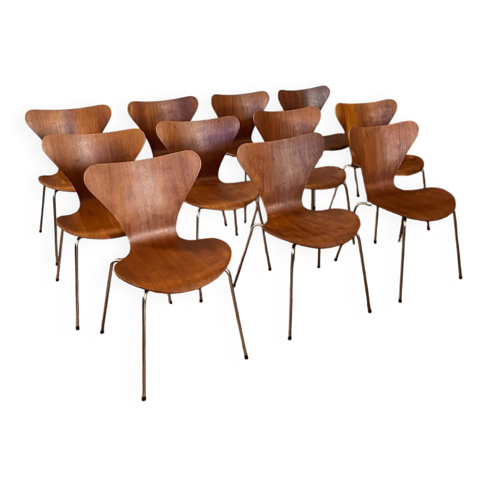 Set of 11 Series 7 3107 chairs in teak – Arne Jacobsen for Fritz Hansen