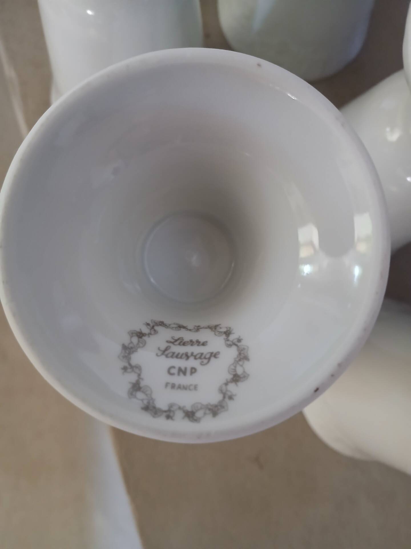 6 mazagrans/ mugs in white porcelain