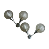 Pair of wall glass ball lamps