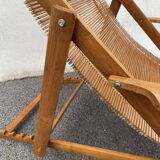 Folding bamboo lounge chair from the early 20th century