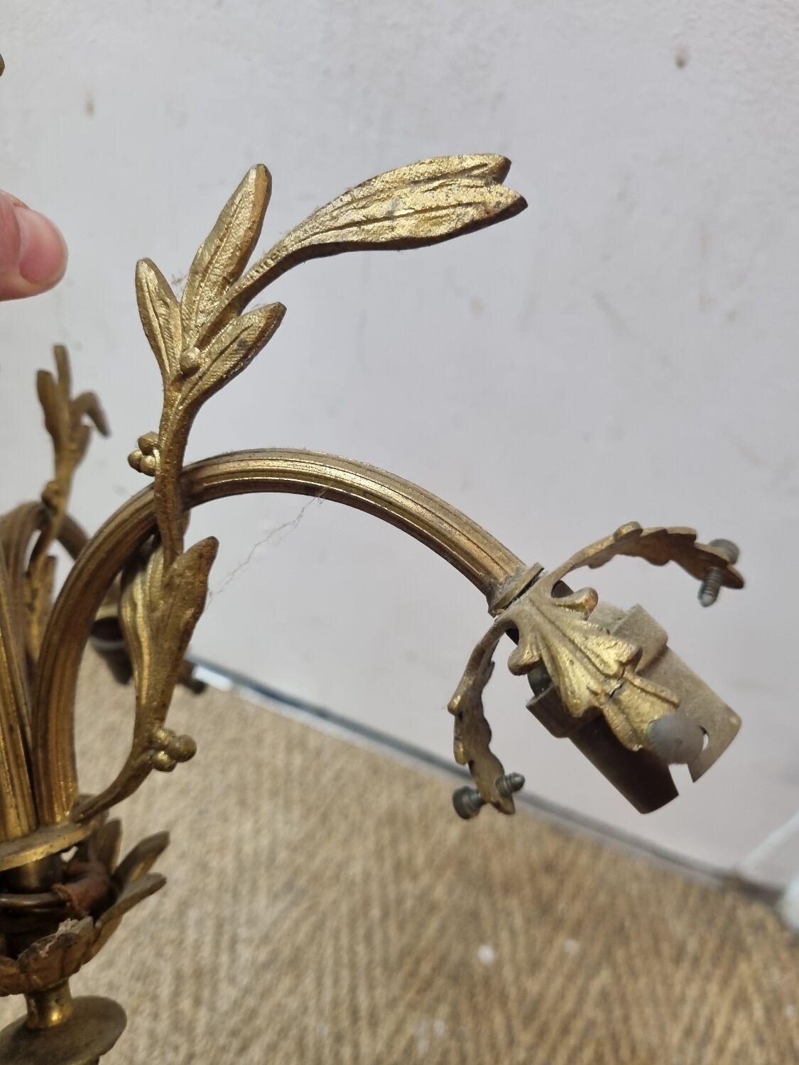 Bronze chandelier art deco 3 tulips