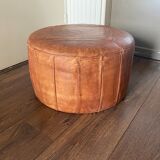 Leather pouf