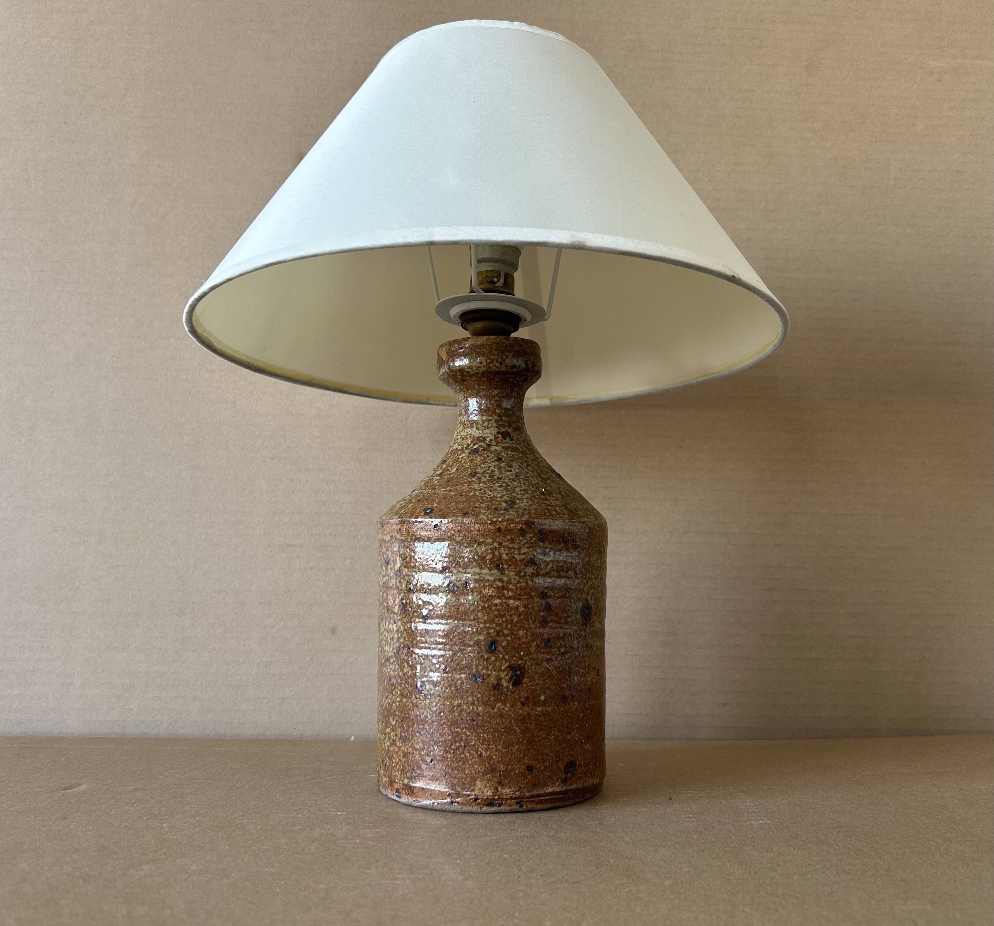 Vintage enamelled stoneware table lamp