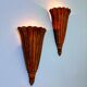 Pair of Art Deco carved wood wall sconces, France, 1930s