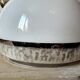 Hanging lamp 1970 globe white and grey glass silver