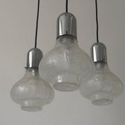 Cascade lamp with 3 glass and chrome shades by WILA, 1960s, Germany