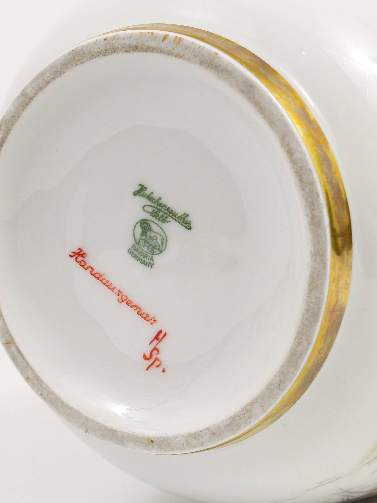 Large porcelain vase from the mid-century, hand-painted, Hutschenreuther, Selb, Germany, 1950s.