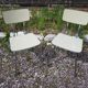 Pair plastilux chrome metal chair & formica + plate 50s vintage