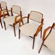 Ensemble de 4 chaises rembourrées Hartmut Lohmeyer pour Wilkhahn, années 1960.