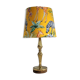 Brass and wood lamp