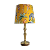 Brass and wood lamp