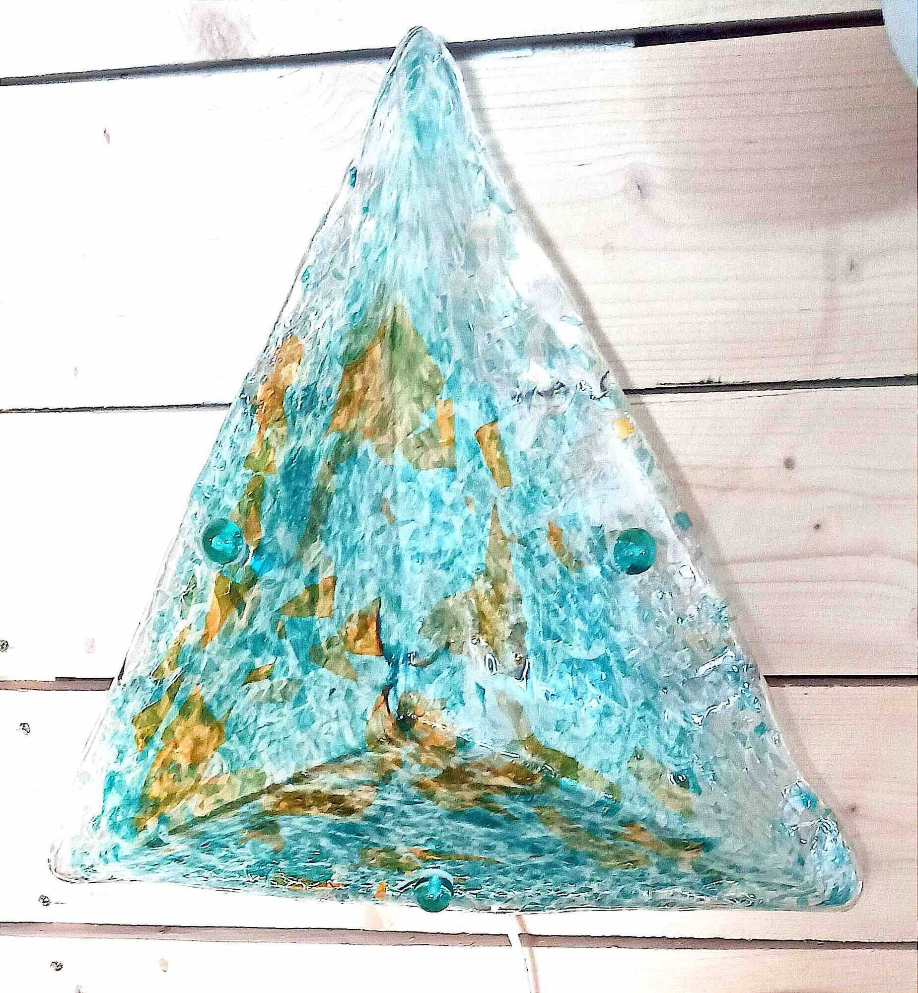 Triangular Murano light fixture (ceiling light or wall light) 1970s Height 48 cm