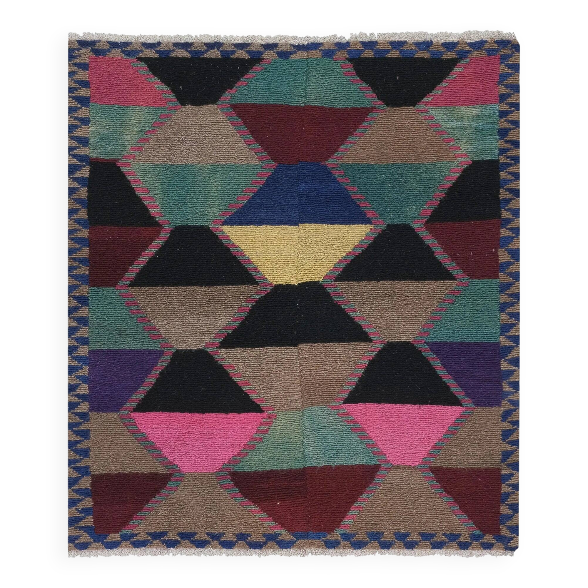 Vintage Turkish handmade rug 124x141 cm