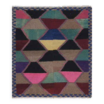 Tapis turc vintage fait main 124x141 cm