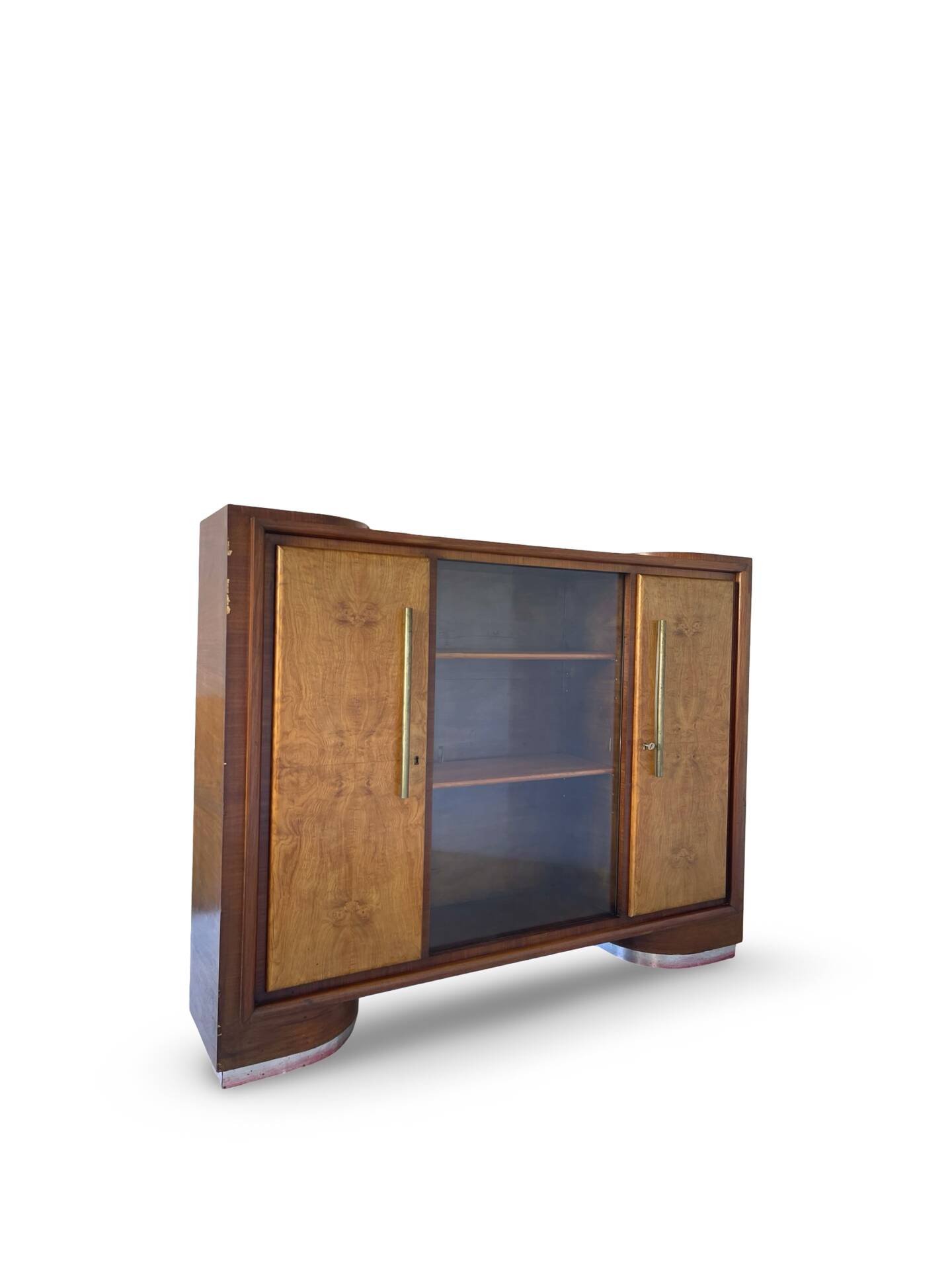 Striking Art Deco birch wood sideboard