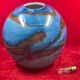 Ball sphere blue art glassware marble style murano de gino vase