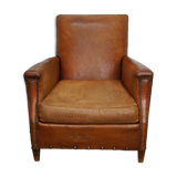 Fauteuil club cognac, années 1940