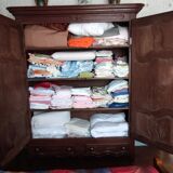 Solid oak cabinet and ironwork