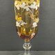Vase in the shape of glass on shower stand, glazed painted glass 22.5 cm