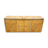 Enfilade loupe d'elm and brass 1970s