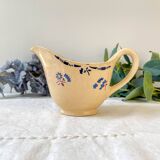 Vintage K&G Luneville "Flore" porcelain sauceboat 1950s small blue flowers