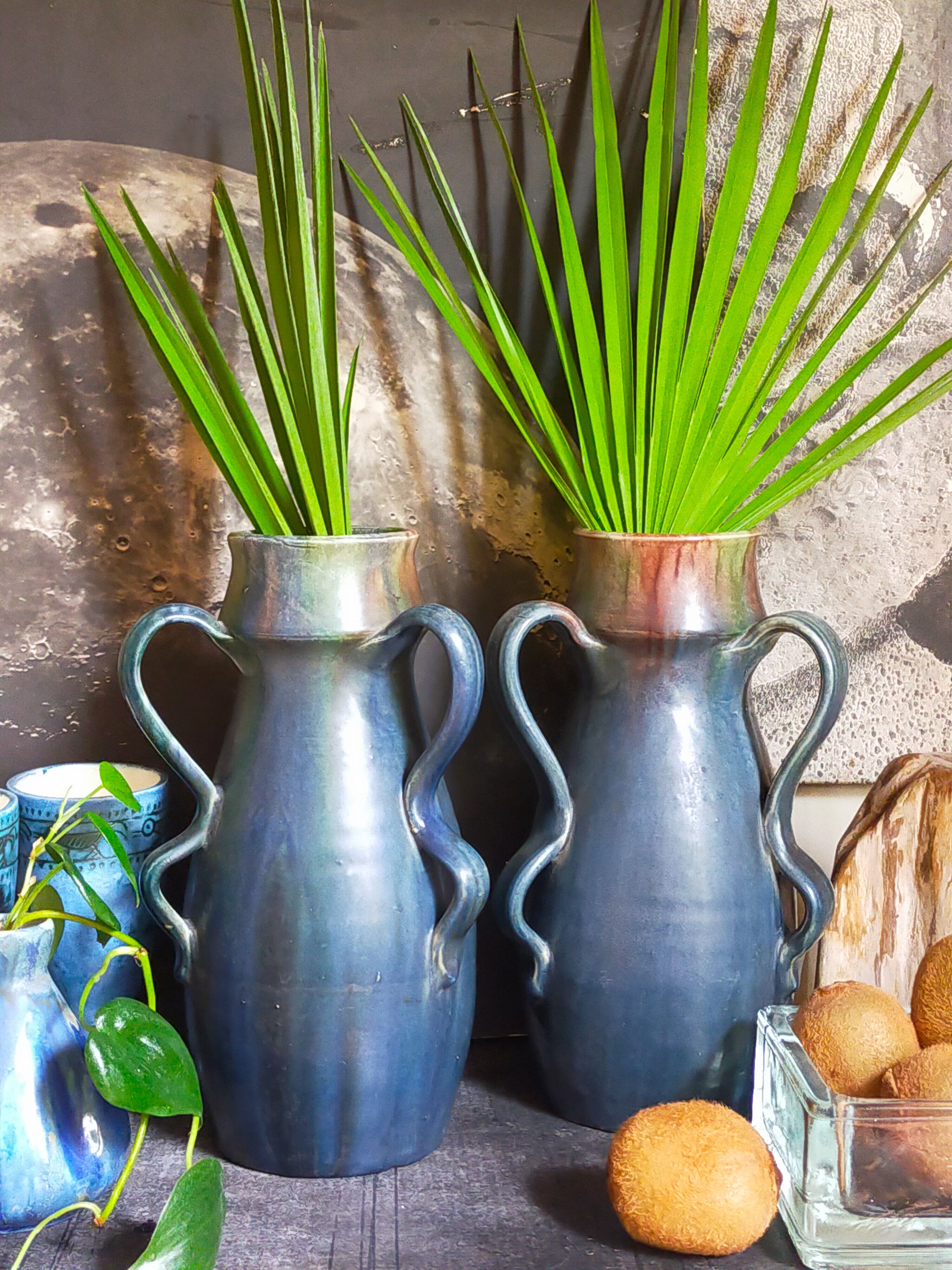 Duo of Flemish pottery of Charles and Auguste Maes early twentieth century