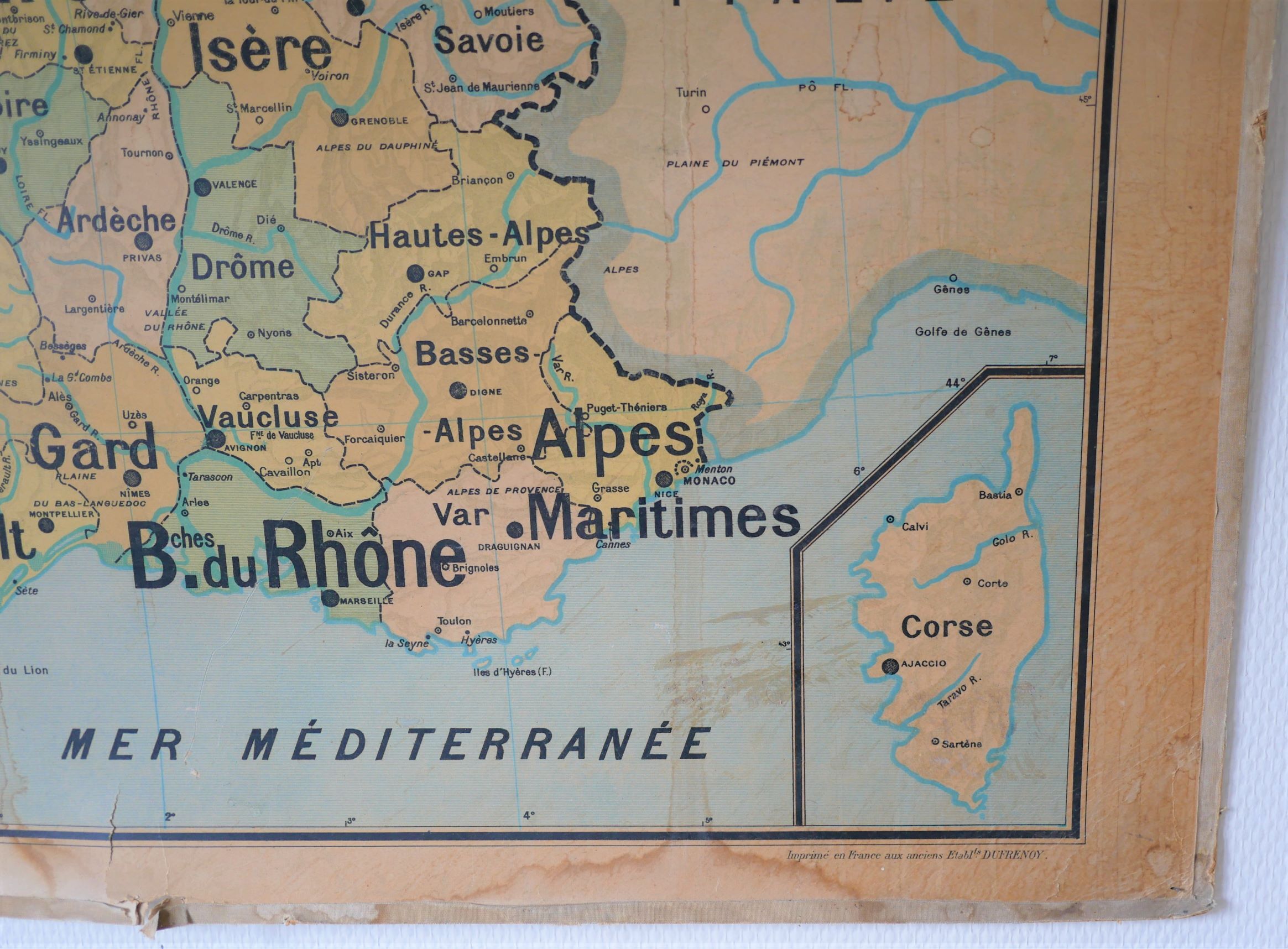 Map of France vintage - school poster n ° 4