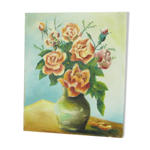 Peinture vase de fleurs
