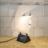 Pair of table lamps in metal and murano glass by Alox Italia Anni '80