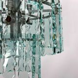 Lustre italien en verre taillé par Zero Quattro années 1970