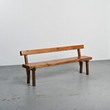 Banc en pin massif par Christian Durupt, circa 1960
