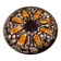 Round plate Vallauris glazed ceramic in brown and orange and Fat Lava A036