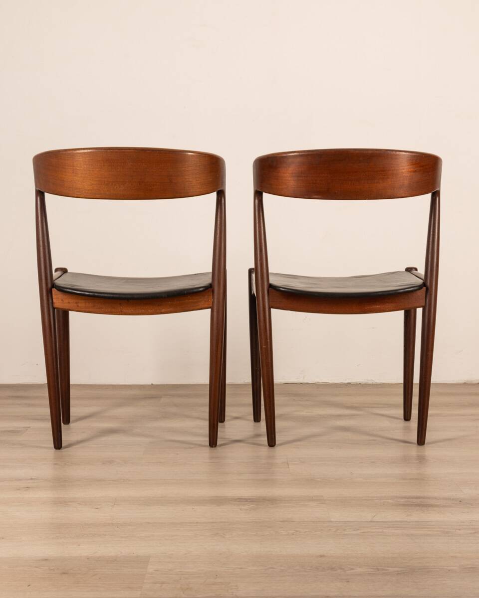 Pair of vintage 50's teak chairs designed by hovmand olsen