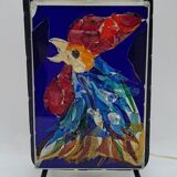 Lamp atmosphere vintage rooster in glass mosaic 1960