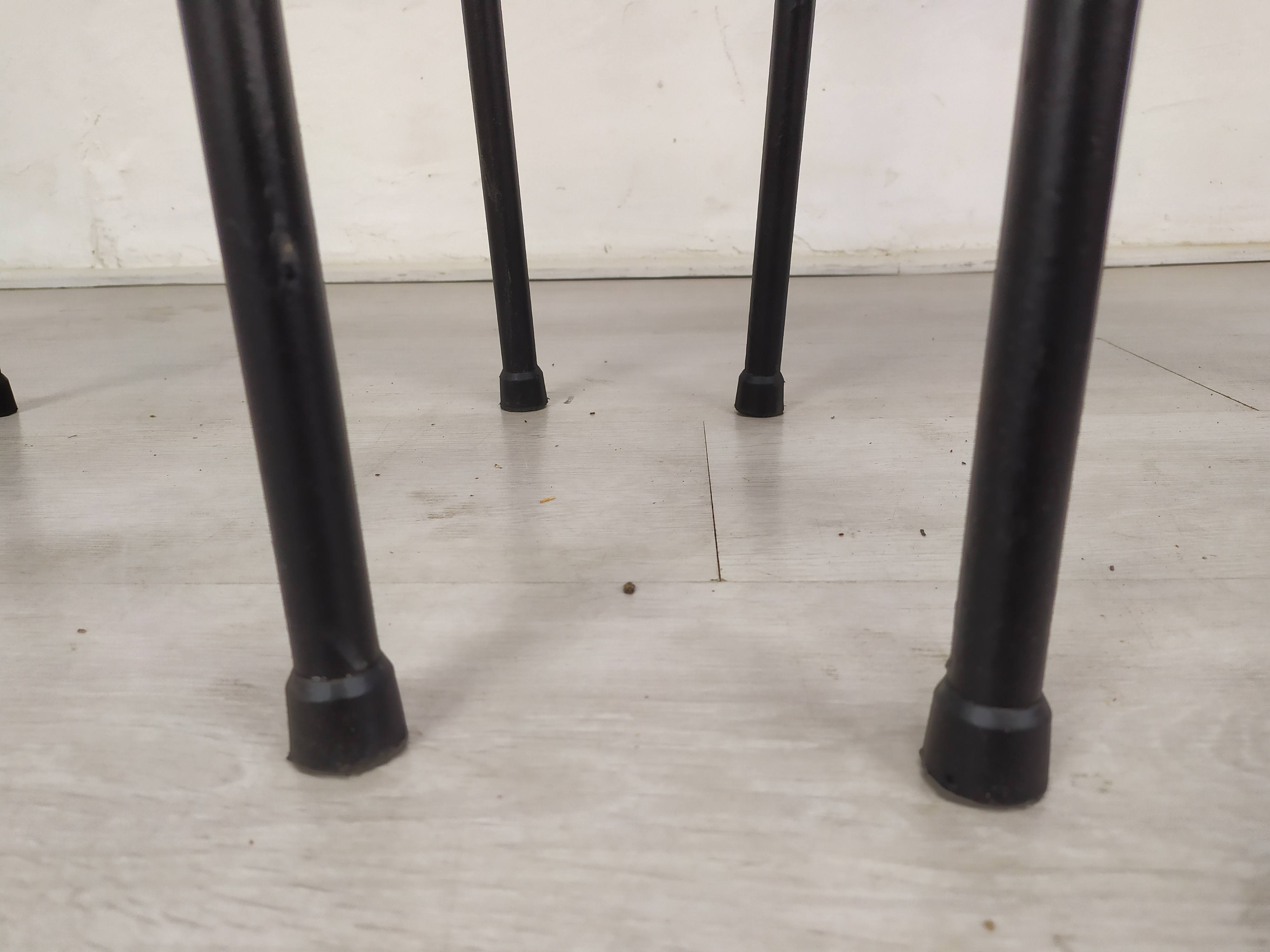 3 vintage black bar stools