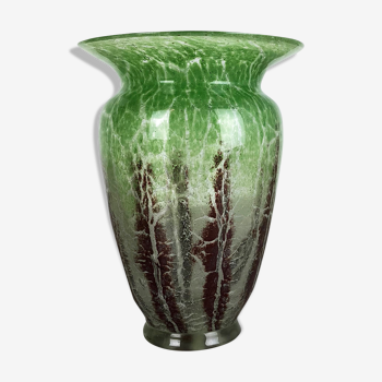 Vase en verre allemand de Karl Wiedmann pour le WMF Ikora, Art déco des années 1930