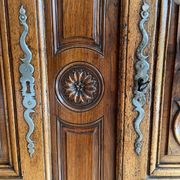 Eighteenth century castle cabinet in walnut Louis XIII style