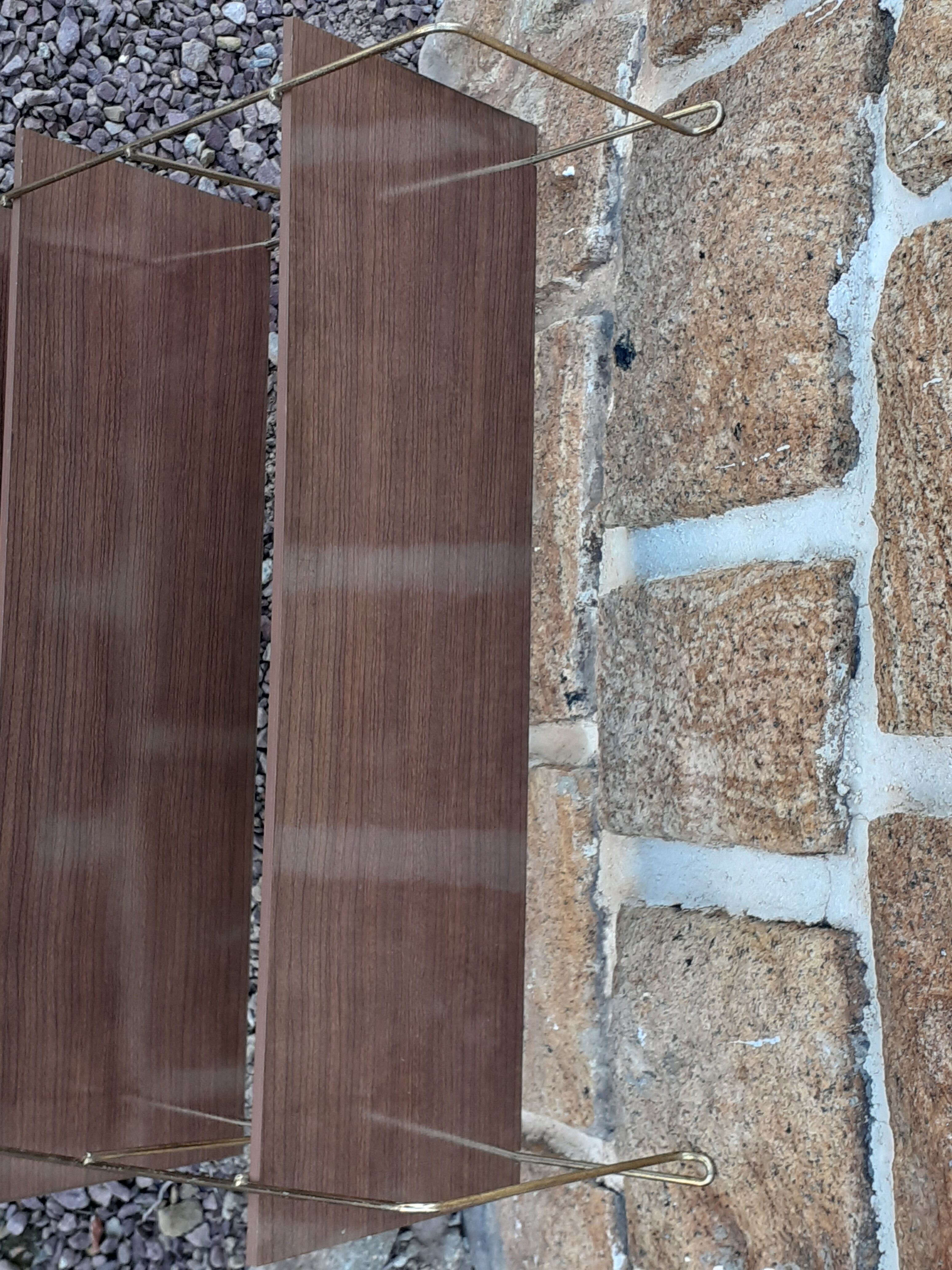 Wall floor wood and vintage gold metal xxeme
