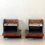 Pair of vintage 1970s Space Age bedside tables