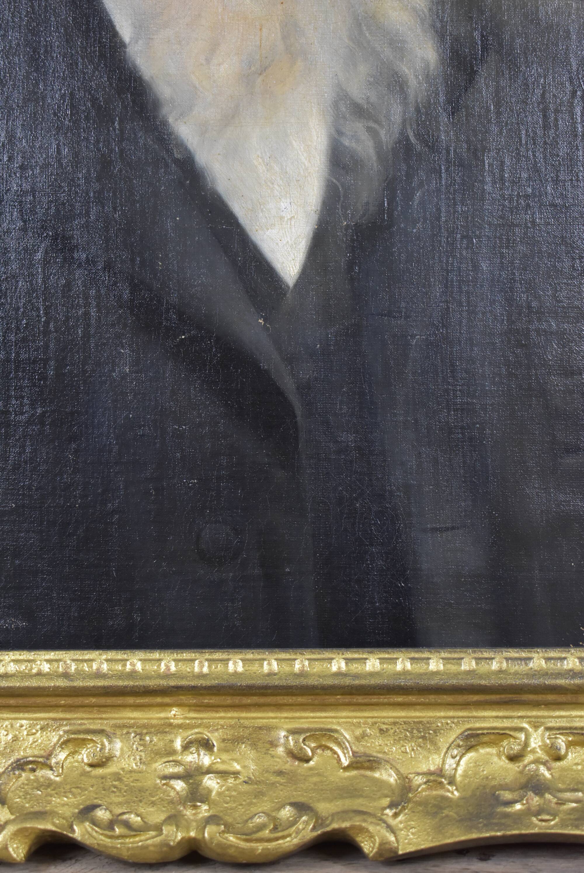 Tableau ancien vieil homme au chapeau