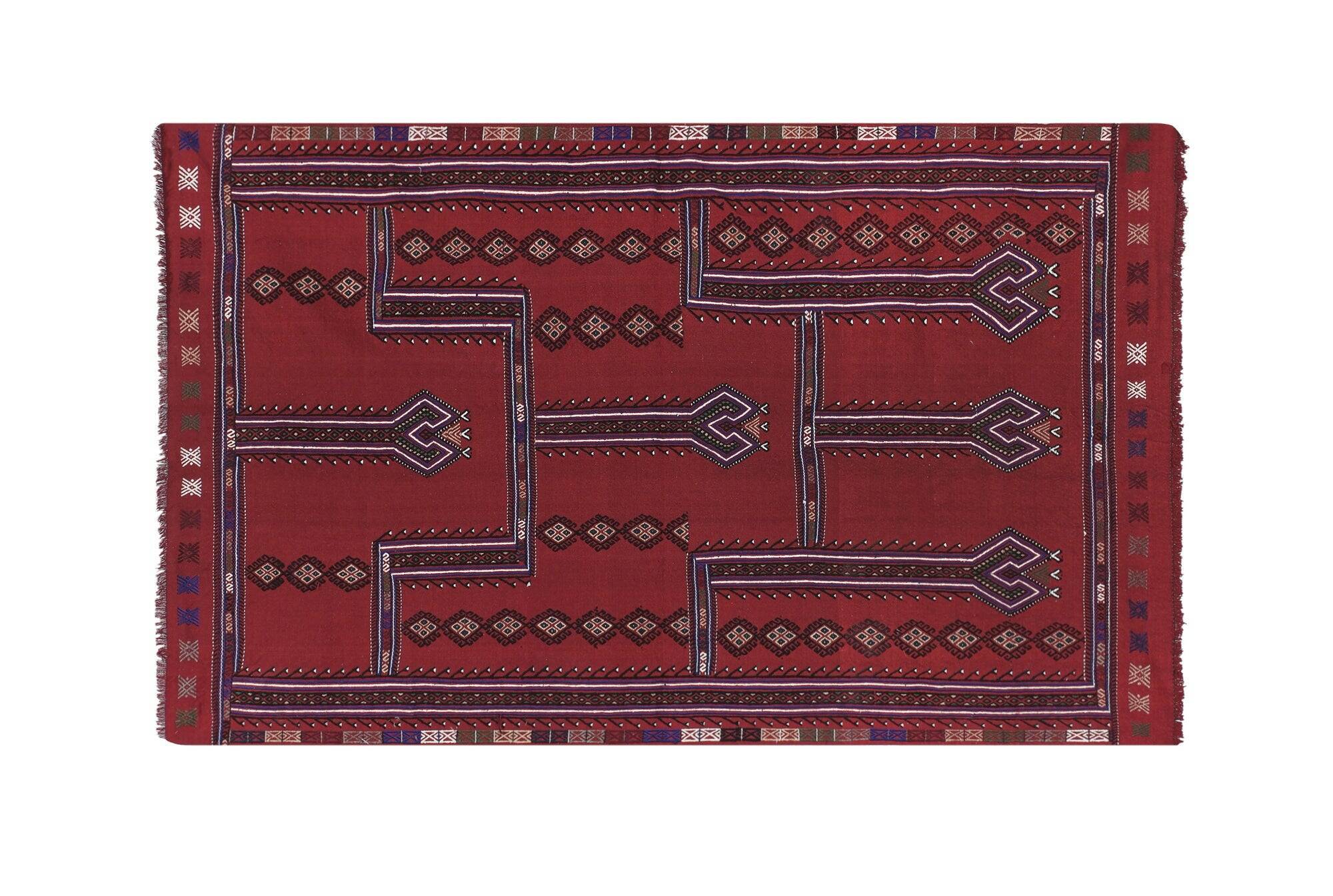 Vintage Turkish kilim, handwoven, 144x240 cm.